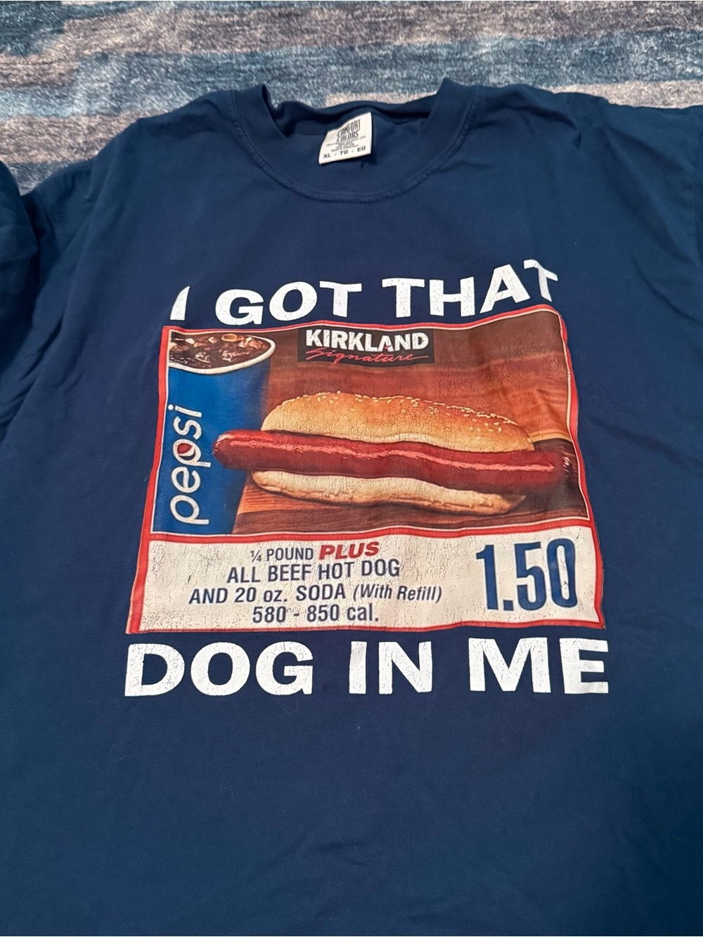 Comfort Colors Graphic Hot Dog & Pepsi Tee (Navy) - Picture 4 of 4